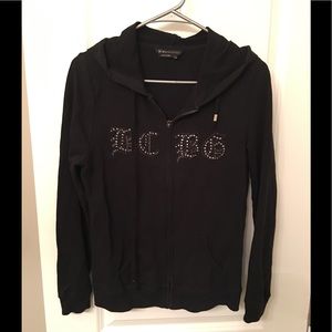 BCBG Black Hoodie with zipper.
